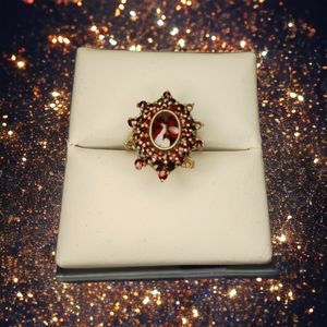 Rare Antique Pyrope Czech Garnet Ring sterling silver